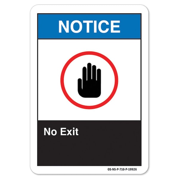 ANSI Notice, Aluminum, 10" x 7", Landscape, No Exit